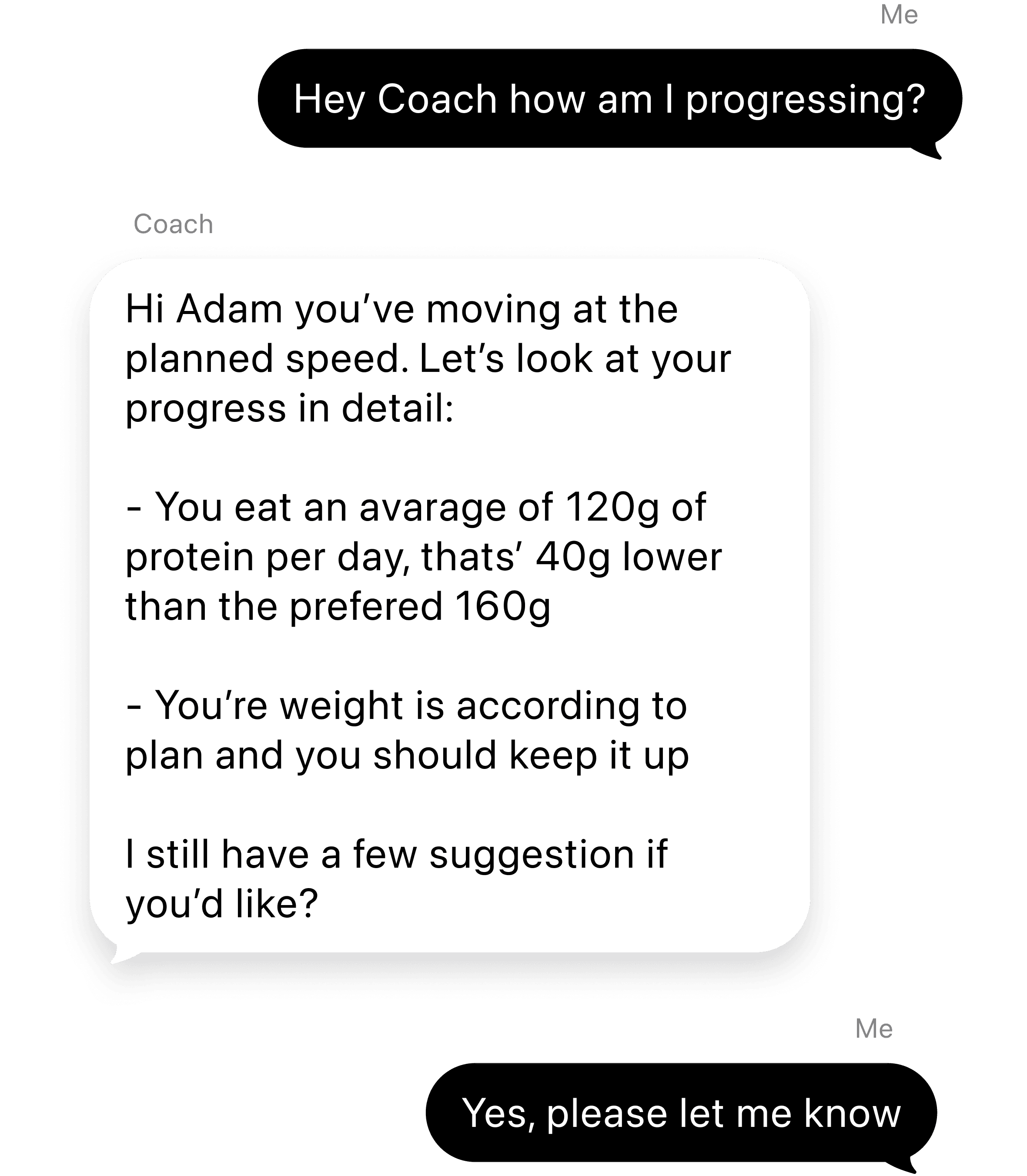 Kalorika Progress interpreting weight trend against the user's goal